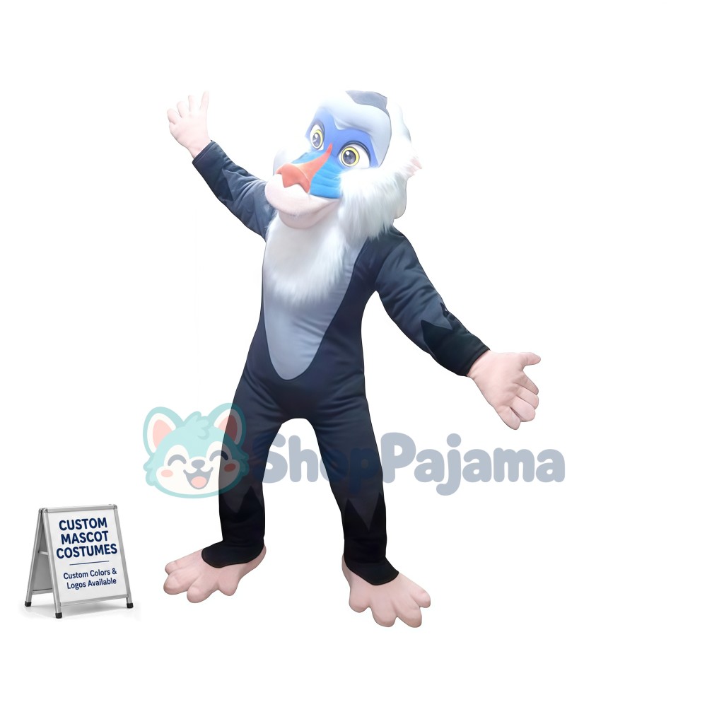 Agile Blue-faced Ape Mascot Costume
