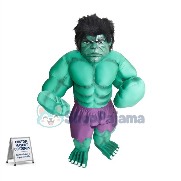 Green Muscle Hulk Mascot Costume