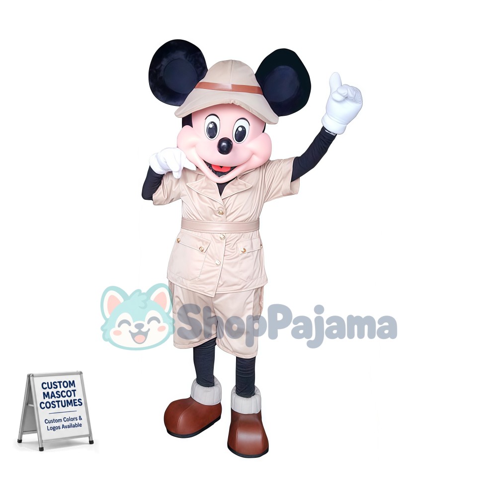 Mickey In The Khaki Suit Mascot Costume