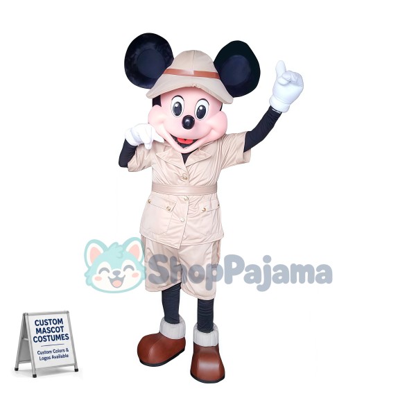 Mickey In The Khaki Suit Mascot Costume