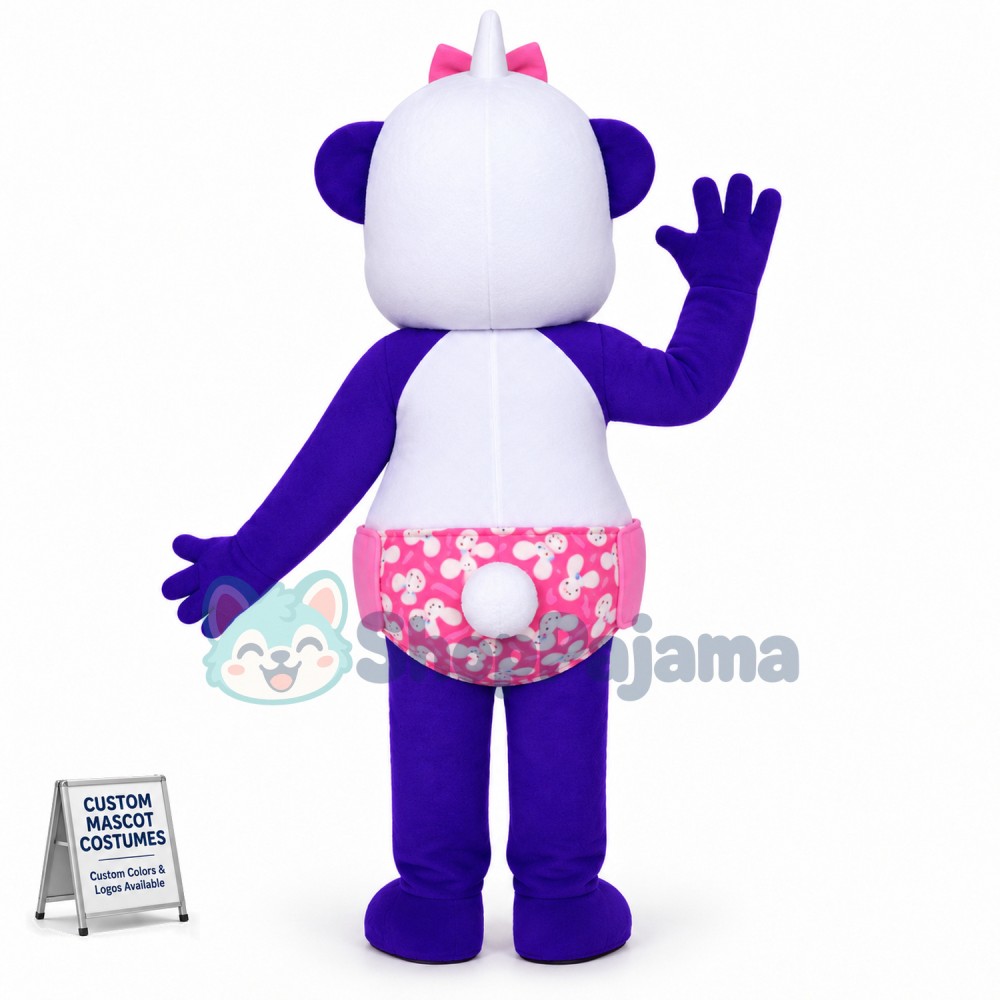 Baby Panda In Flower Panties Mascot Costume