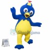 Surprised Blue & Yellow Penguin Mascot Costume
