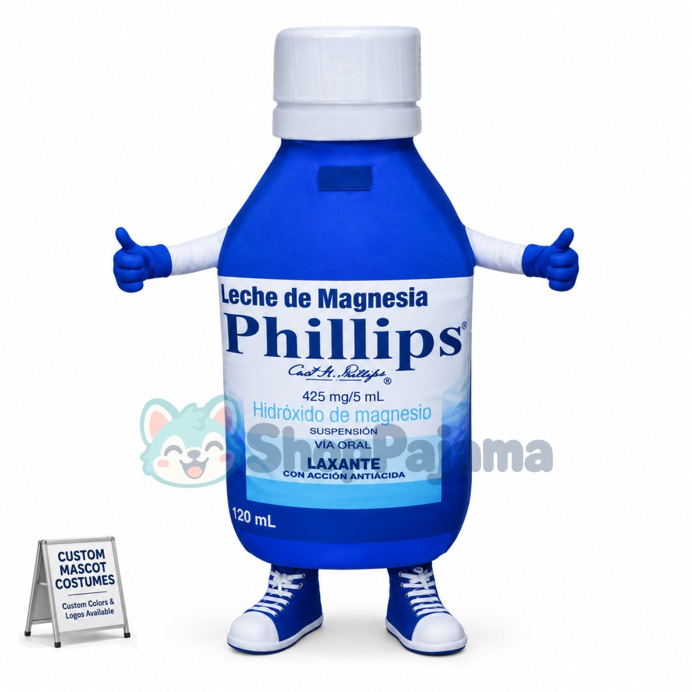 Blue Medicine Bottle Mascot Costume