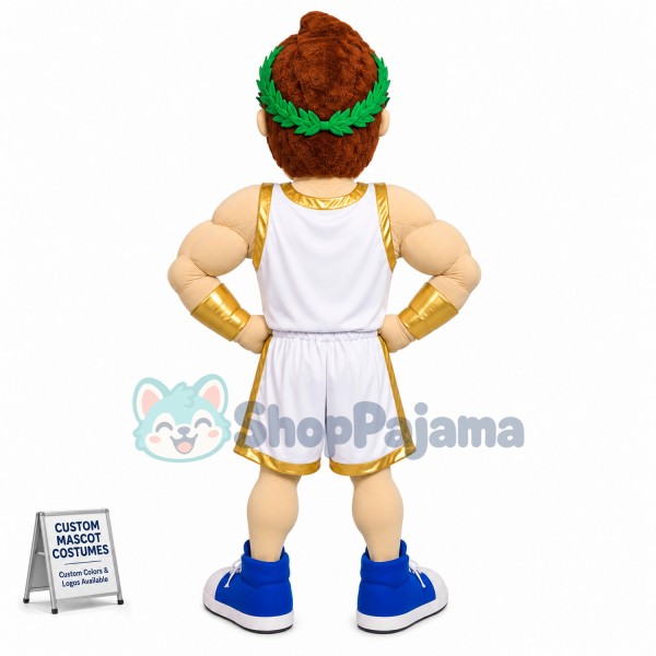 Muscular Olympic Torchbearer Mascot Costume