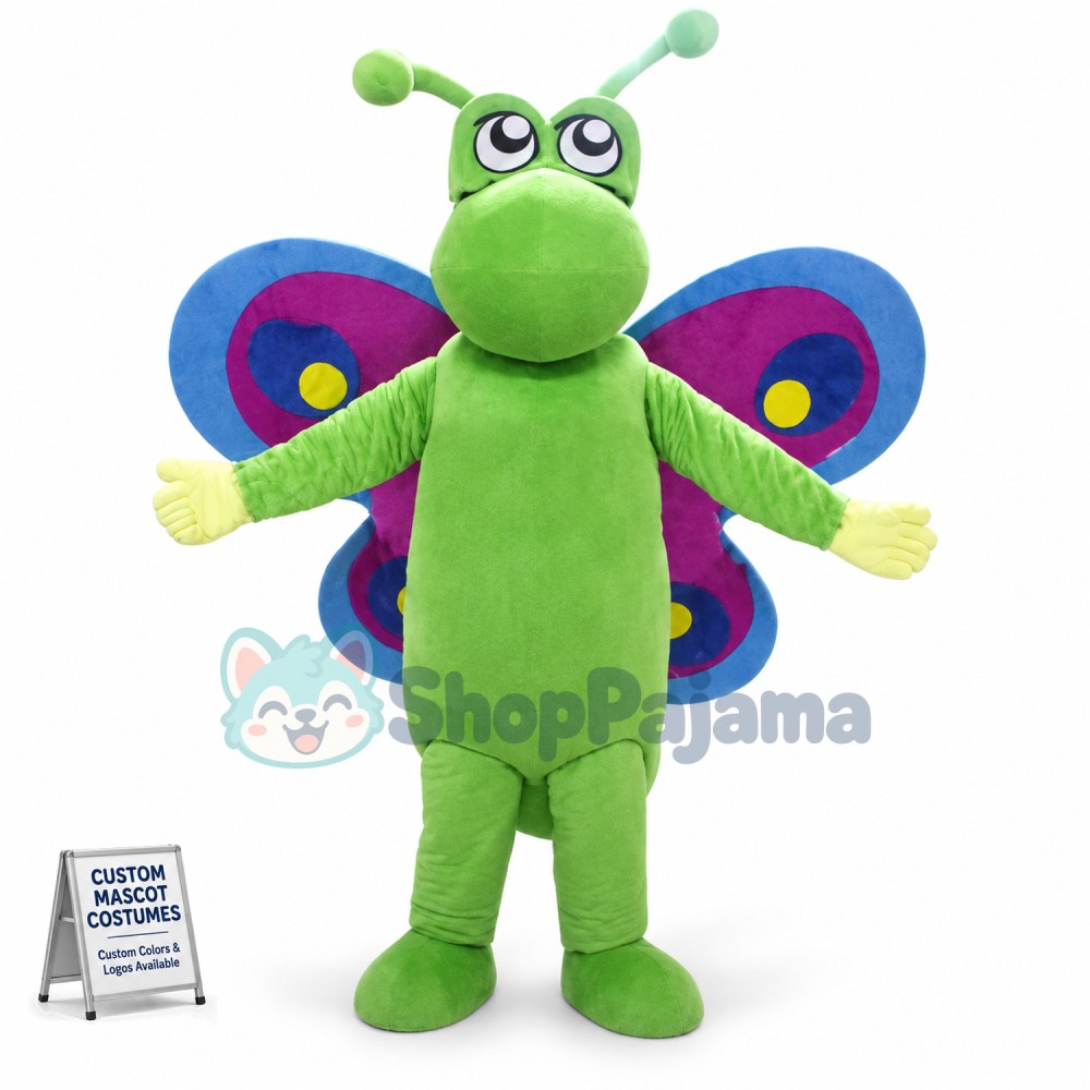 Bright Purple Wings Butterfly Mascot Costume