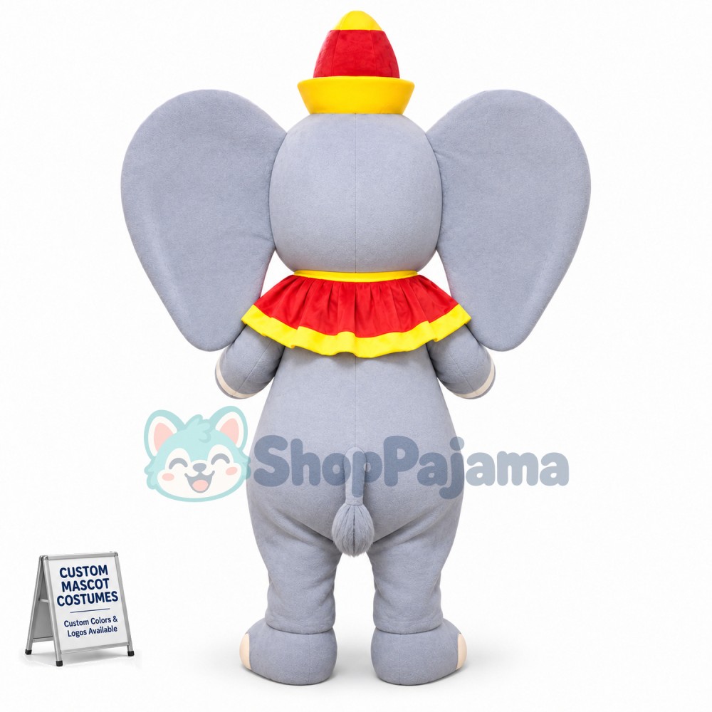 Baby Elephant Wearing Pagoda Hat Mascot Costume