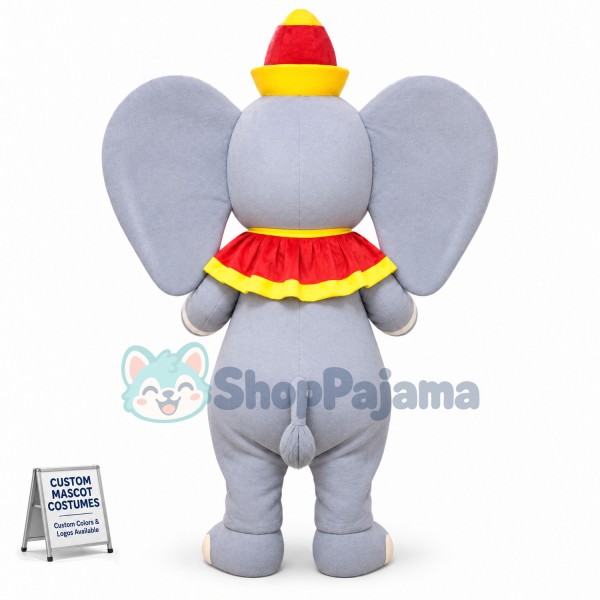 Baby Elephant Wearing Pagoda Hat Mascot Costume