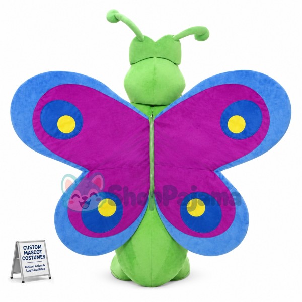 Bright Purple Wings Butterfly Mascot Costume