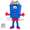 Full Blue Trash Can Mascot Costume