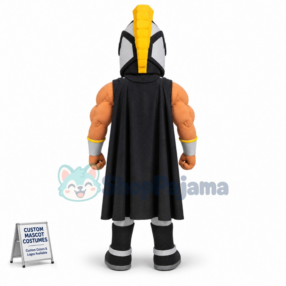 Brave Black Muscle Warrior Mascot Costume