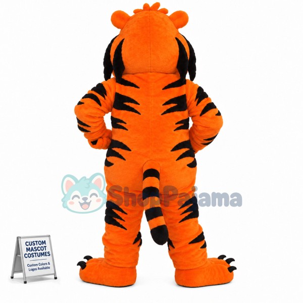 Tiger With Sharp Front Teeth Mascot Costume
