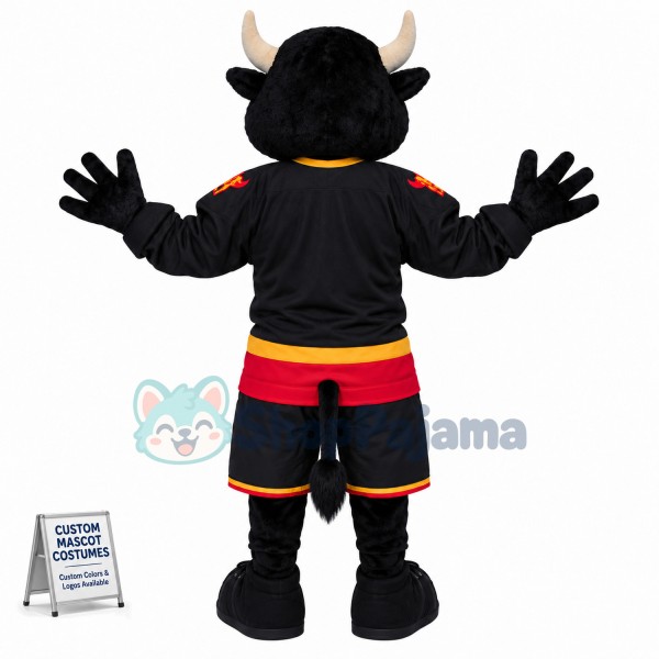 Black Bull Of Creative Communication Management Mascot Costume