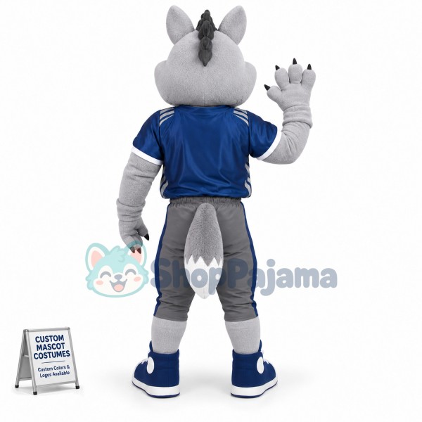 Blue Eyed Wolf Of Bismarck Mascot Costume