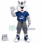 Blue Eyed Wolf Of Bismarck Mascot Costume