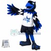 Black & Blue Eagle In Printed Vest Mascot Costume