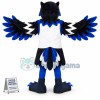 Black & Blue Eagle In Printed Vest Mascot Costume