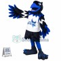 Black & Blue Eagle In Printed Vest Mascot Costume
