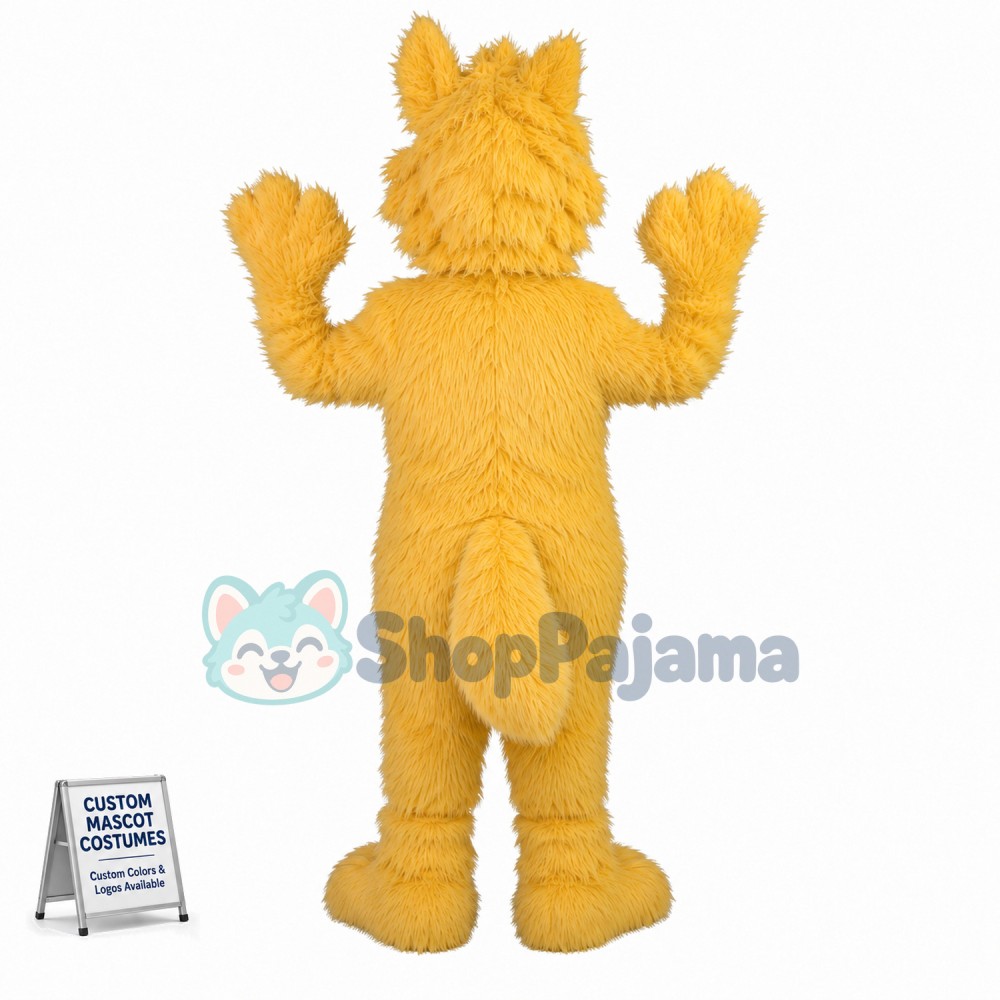 Blindfolded Long Wool Wolf Mascot Costume