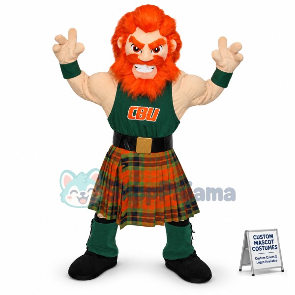 University Man With Orange Hair Mascot Costume