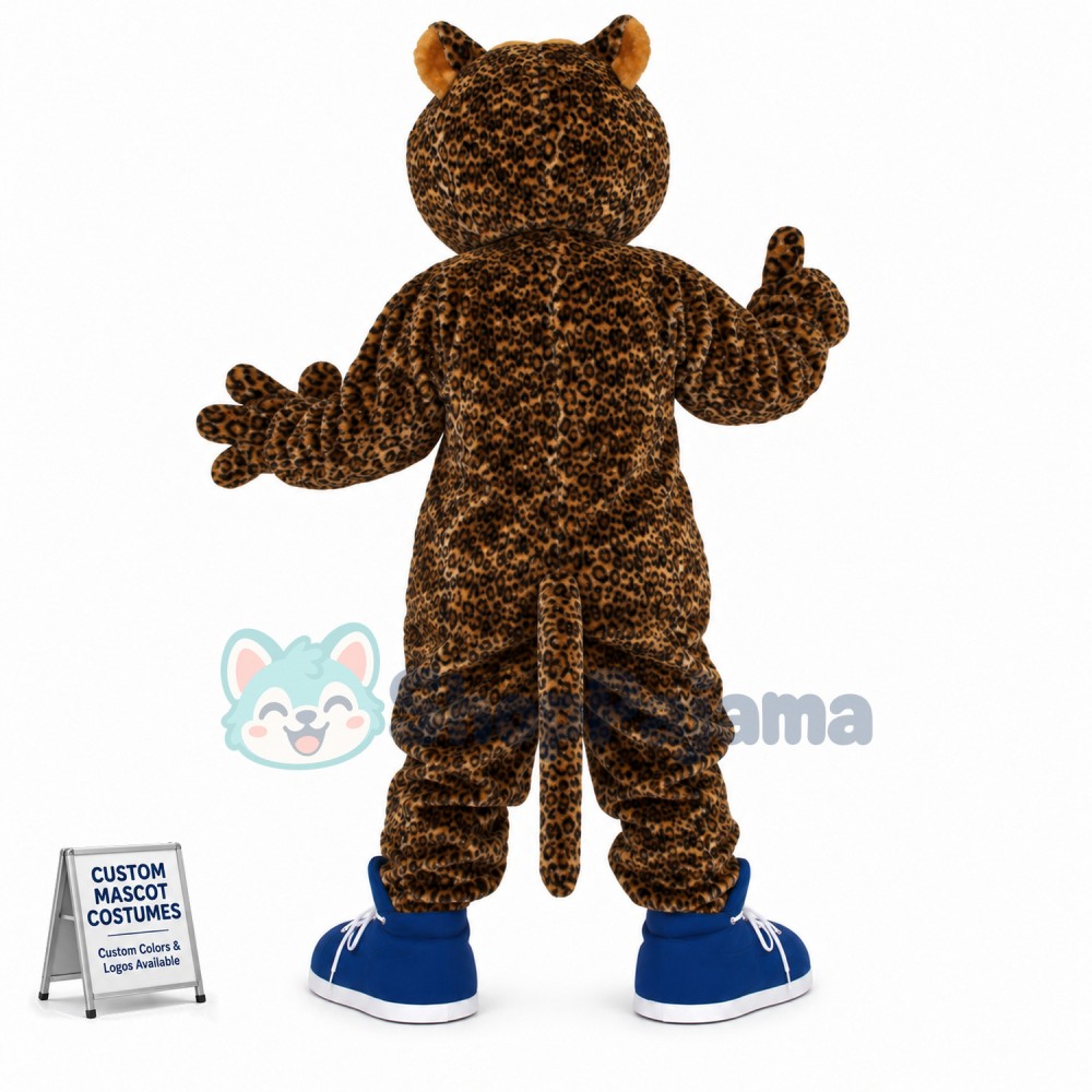 Vigorous Leopard With Sneakers Mascot Costume