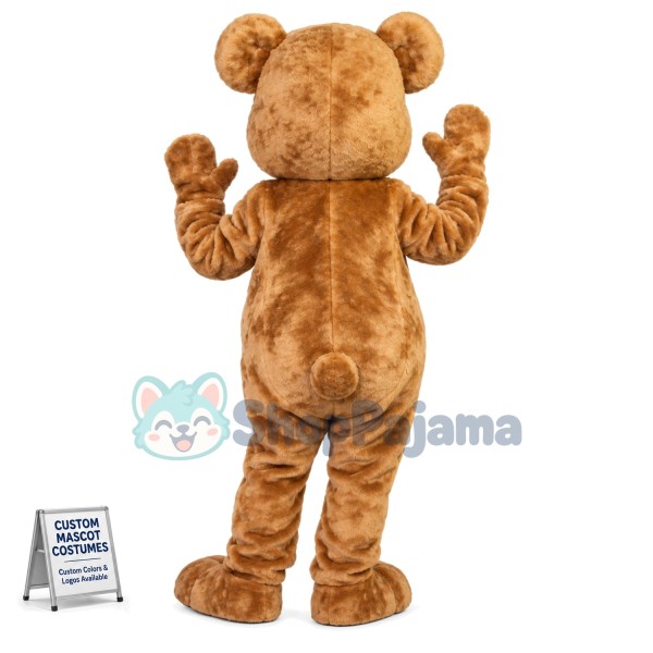 Brown Bear With Raised Eyebrows Mascot Costume