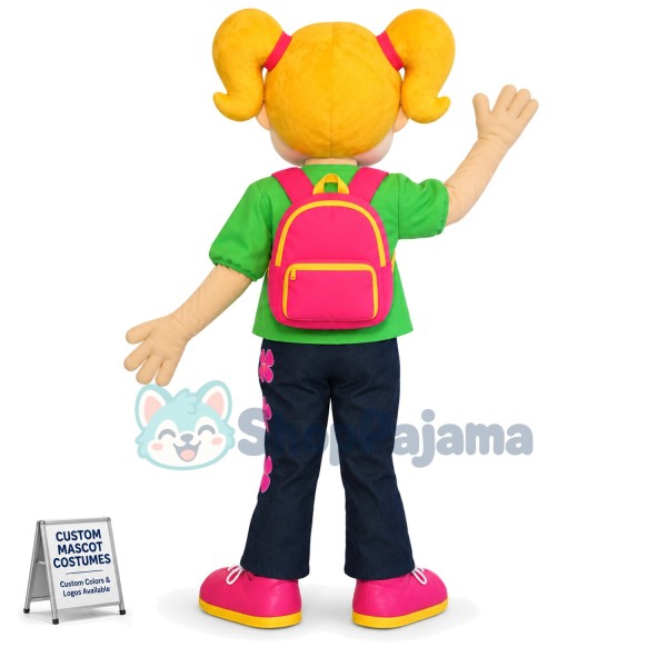 Blonde Foreign Elementary School Student Mascot Costume