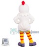 White Chicken In Striped Socks Mascot Costume