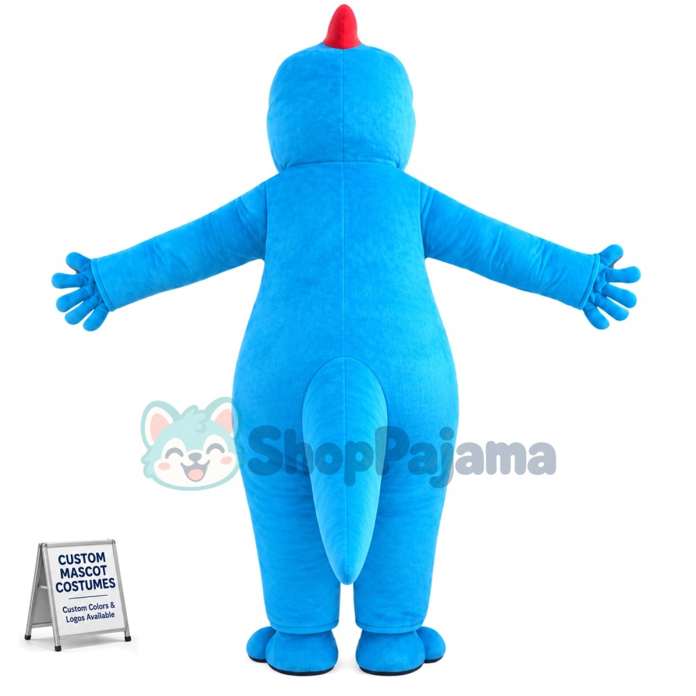Blue Big Mouth Stegosaurus Mascot Costume