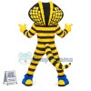 Menacing Striped Golden Python Mascot Costume