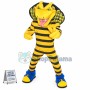 Menacing Striped Golden Python Mascot Costume