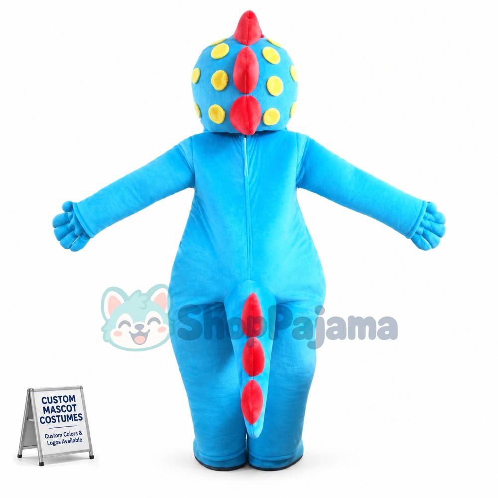 Blue Big Mouth Stegosaurus Mascot Costume