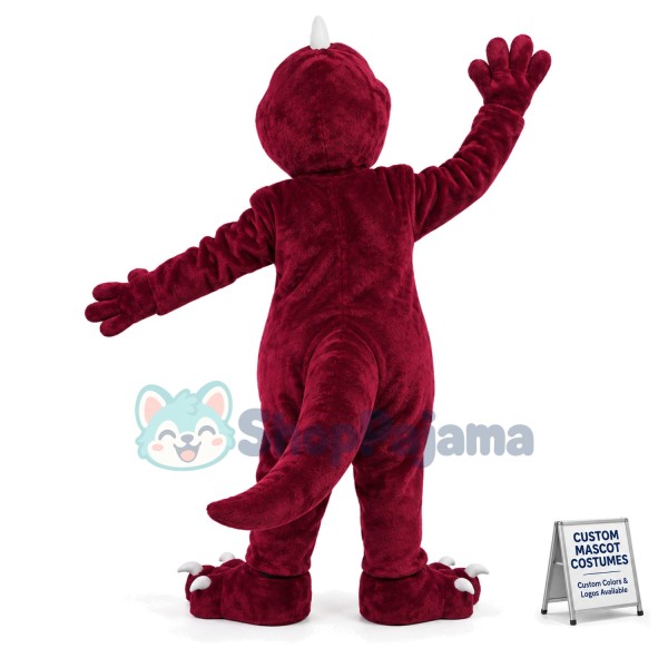 Vivid Burgundy Dragon Mascot Costume
