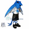 Blue Night Vision Bat Mascot Costume