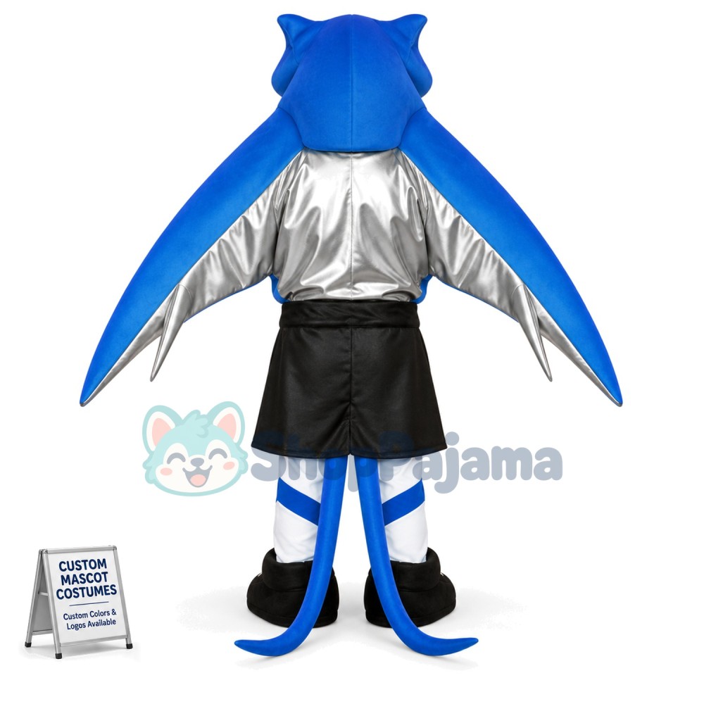 Blue Night Vision Bat Mascot Costume