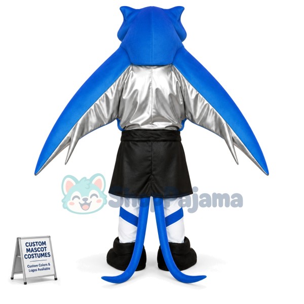 Blue Night Vision Bat Mascot Costume