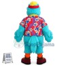 Blue Hairy Parrot In Flower Blouse Mascot Costume