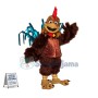 Brown Long Wool Chicken With Bright Tail Mascot Costume