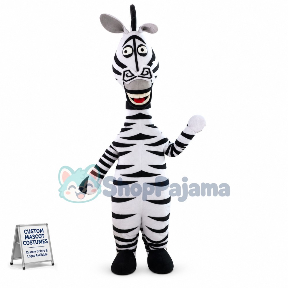 Adult Style Zebra Mascot Funny Costume