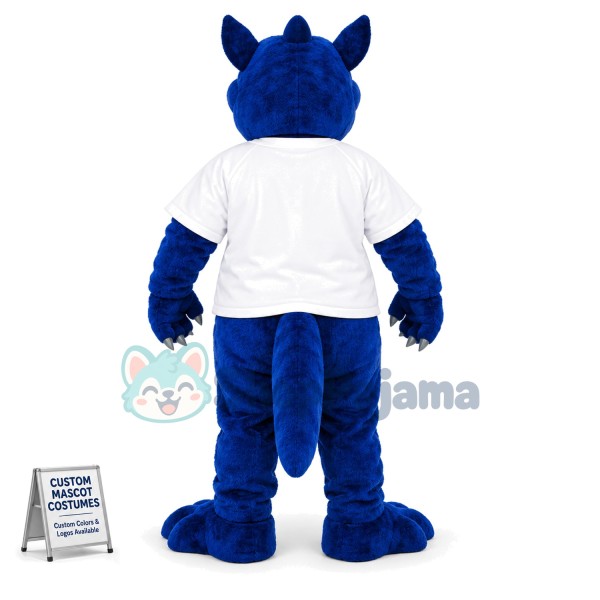 Blue Dragon With Shirt Mascot Costume Of School