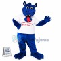Blue Dragon With Shirt Mascot Costume Of School