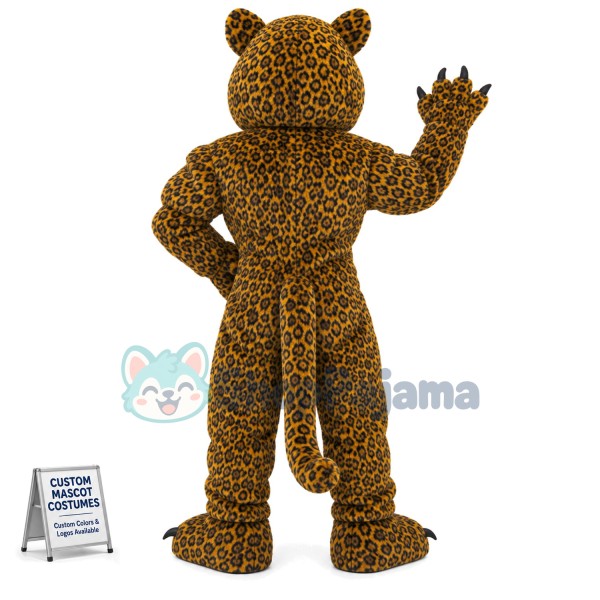 Violent Leopard With Full Muscle Mascot Costume