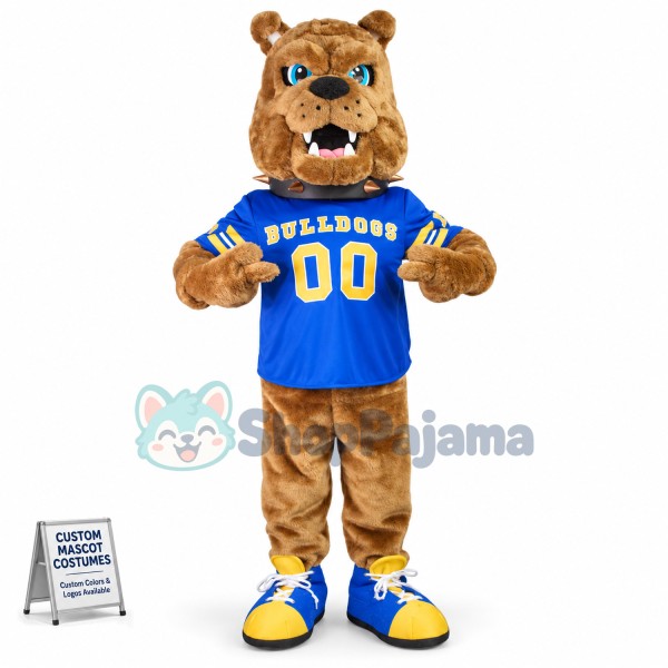 Wild Bulldog With Rivet Collar Mascot Costume