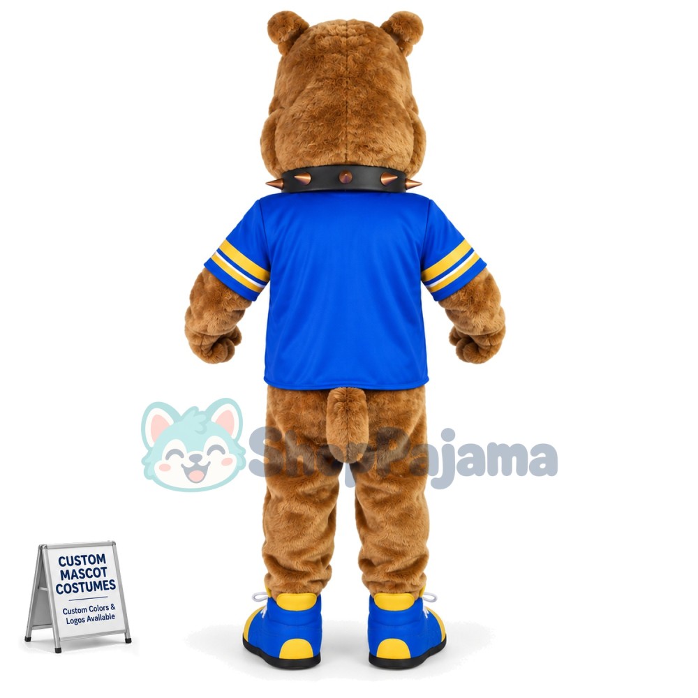 Wild Bulldog With Rivet Collar Mascot Costume