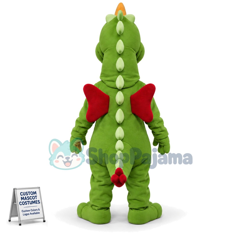Born Green Flying Dragon Mascot Soft Costume