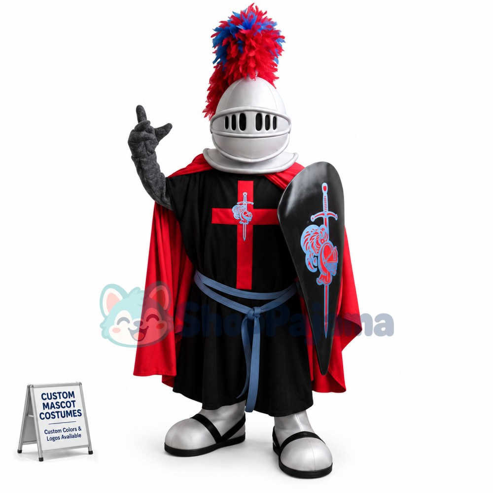 Christian Supporter Army Holding Shield Mascot Costume