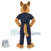Alert Police Wolfdog Mascot Costume