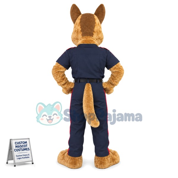 Alert Police Wolfdog Mascot Costume