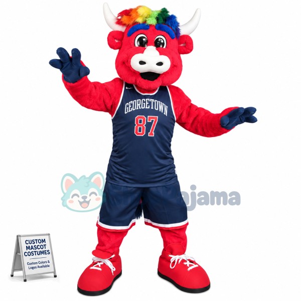 University Sport Red Bull Mascot Costume