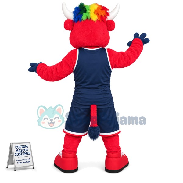 University Sport Red Bull Mascot Costume