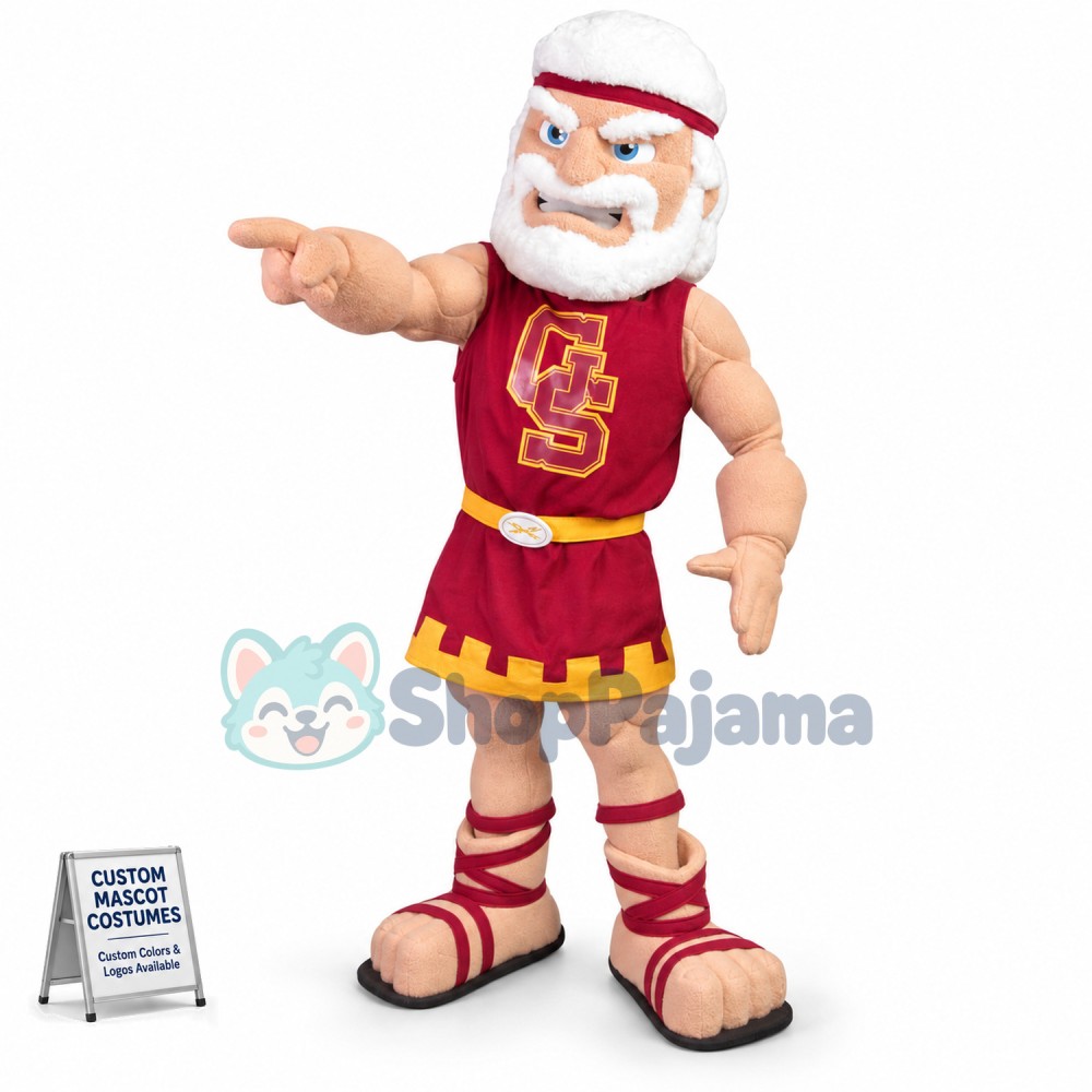 White-haired Warrior With Full Muscle Mascot Costume